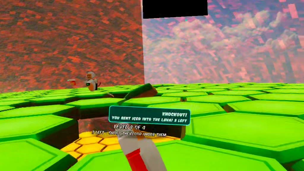 Spleef: hexagon floors above lava